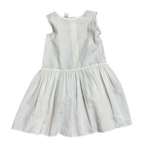 MiniWorld Girls Dress Size 6X White Sleeveless‎ Vintage Style 6180 MADE IN USA